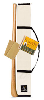 Medium Size Natural Finish Didgeridoo Starter Pack 